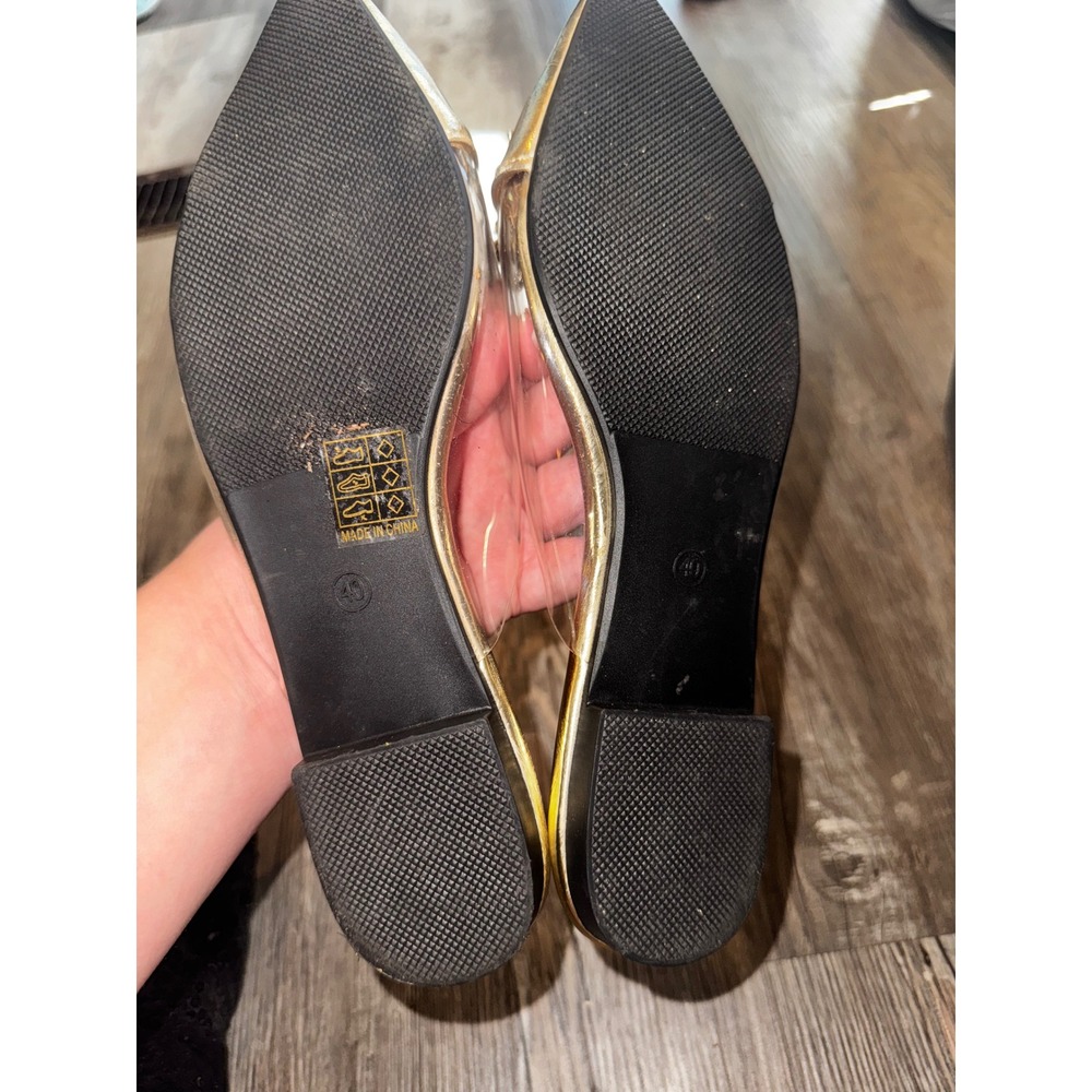 J Brand Gold Mules with Crystal Embellishment - Picture 2 of 6
